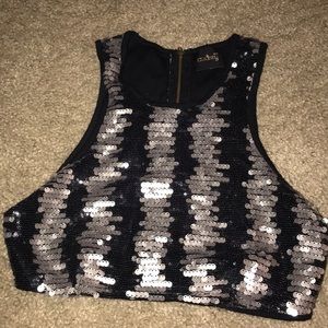 Sequined Crop Top